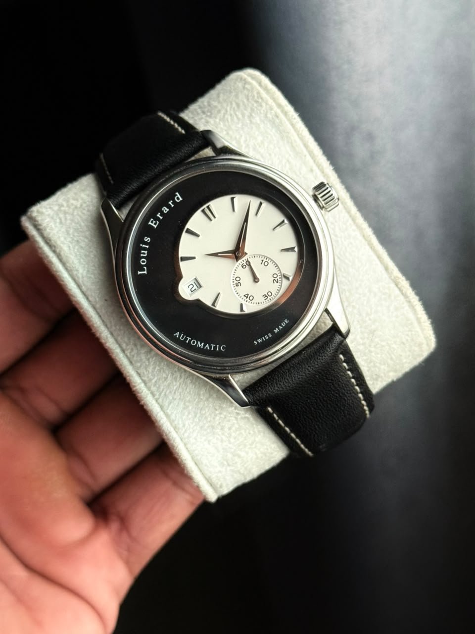 Louis Erard Heritage Off-Centre Automatic Watch – Black & White Dial
